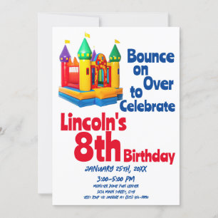 Invitación Fiesta de cumpleaños de niños inflables en casa de