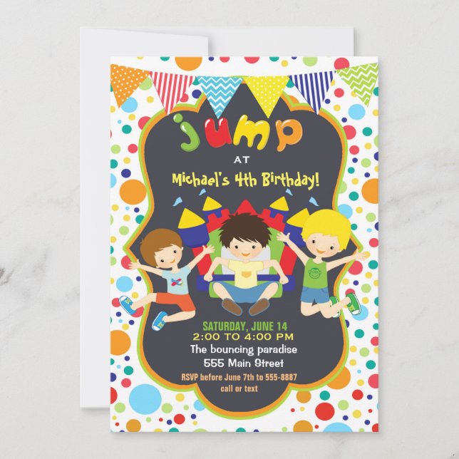 Invitación Fiesta de cumpleaños de niños invitados a partir d (Anverso)