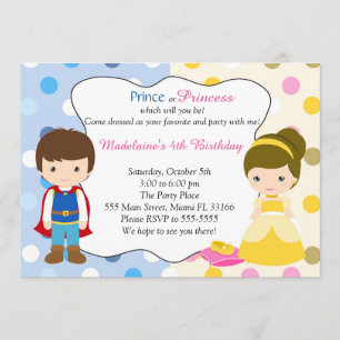 Invitación Fiesta de cumpleaños de niños invitados a princesa