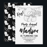 Invitación Fiesta de Cumpleaños de Niños Llama Linda Blanco y<br><div class="desc">Invitaciones de Fiesta Temática de Llama con Características de Colorido Divertidas</div>