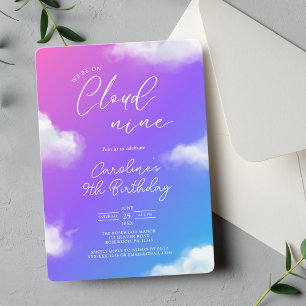 Invitación Fiesta de cumpleaños de niños morados
