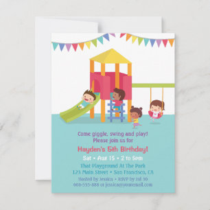 Invitación Fiesta de Cumpleaños de Niños Multiétnicos en Pati