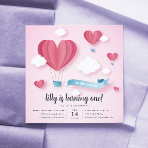 Invitación Fiesta de cumpleaños de niños pequeños enamorados