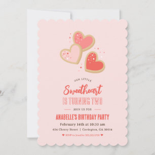 Invitación Fiesta de cumpleaños de niños pequeños enamorados