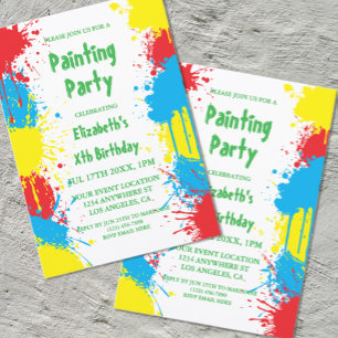 Invitación Fiesta de Cumpleaños de Niños Pintando