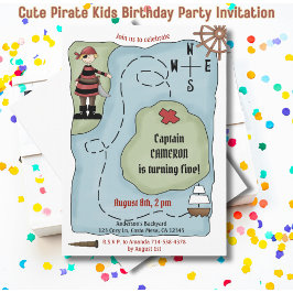 Invitación Fiesta de cumpleaños de niños piratas