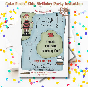 Invitación Fiesta de cumpleaños de niños piratas