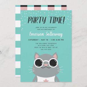 Invitación Fiesta de cumpleaños de niños turquesa de categorí