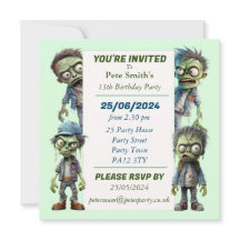 Fiesta de cumpleaños de niños zombis