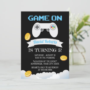 Invitación Fiesta de cumpleaños de nivel de videojuego