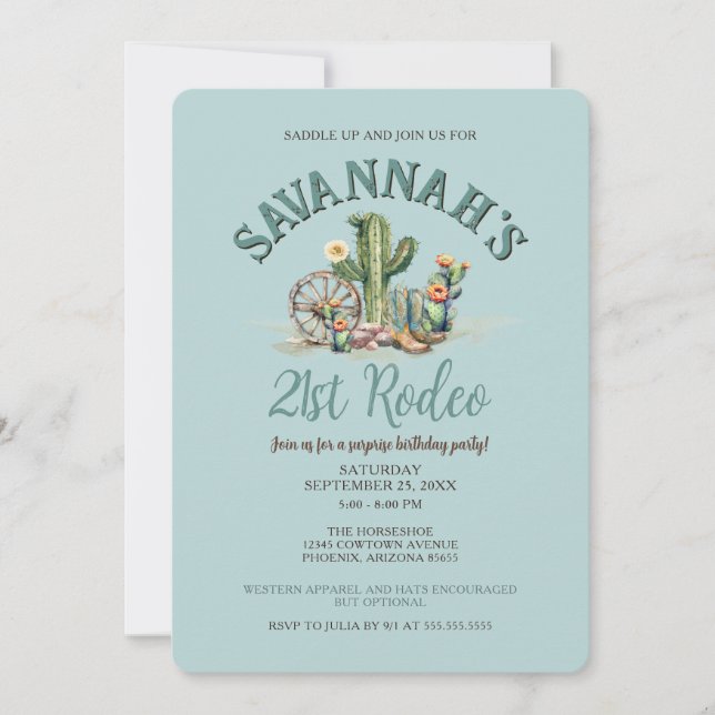 Invitación Fiesta de cumpleaños de Nova Rodeo de Noviembre de (Anverso)