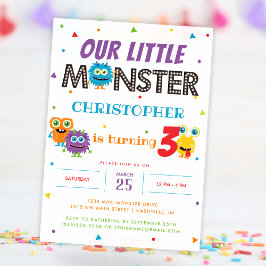 Invitación Fiesta de cumpleaños de nuestros pequeños monstruo