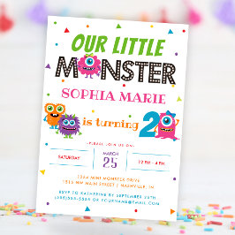 Invitación Fiesta de cumpleaños de nuestros pequeños monstruo