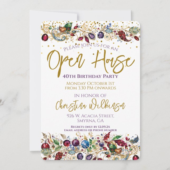 Invitación Fiesta de cumpleaños de Open House (Anverso)