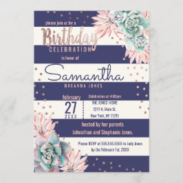 Invitación Fiesta de cumpleaños de oro de las franjas de la M