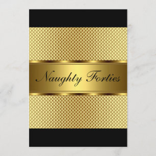 Invitación Fiesta de cumpleaños de oro de Naughty Forties 2