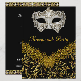 Invitación Fiesta de cumpleaños de oro negro y caliente