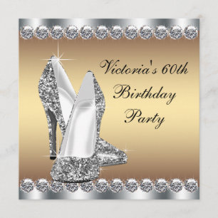 Invitación Fiesta de cumpleaños de oro para mujer