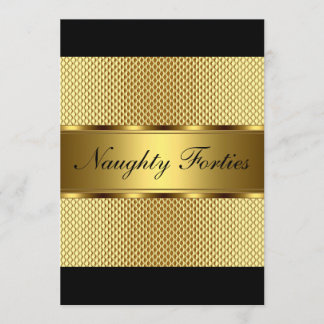 Invitación Fiesta de cumpleaños de oro traviesa de los cuaren
