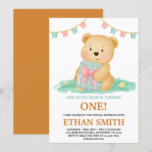 Invitación Fiesta de Cumpleaños de Osito de Peluche Adorable