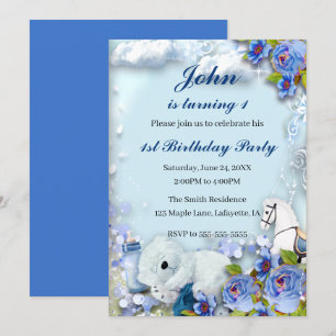Invitación Fiesta de cumpleaños de Oso y Caballo de Teddy