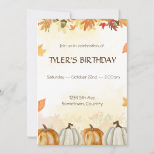 Invitación fiesta de cumpleaños de otoño