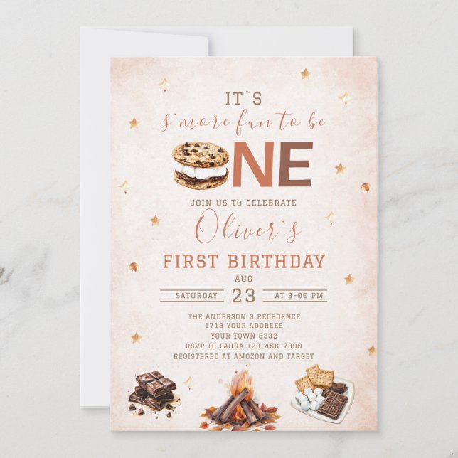 Invitación Fiesta de cumpleaños de otoño para amar más S'more (Anverso)