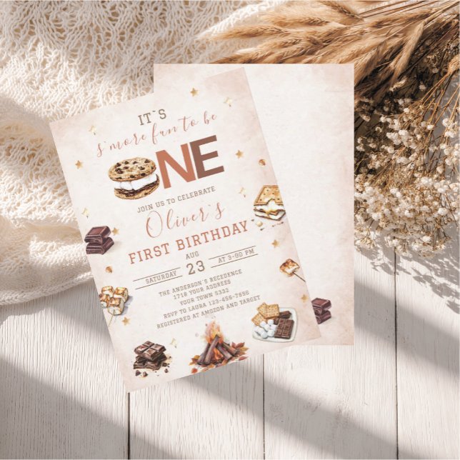 Invitación Fiesta de cumpleaños de otoño para amar más S'more (Subido por el creador)