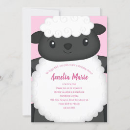 Invitación Fiesta de cumpleaños de oveja rosa