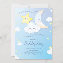 Invitación Fiesta de cumpleaños de Over the Moon and Stars
