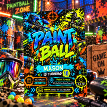 Fiesta de Cumpleaños de Paintball Neon Graffiti