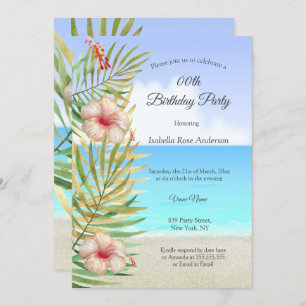 Invitación Fiesta de cumpleaños de Palm Beach con tropismo de