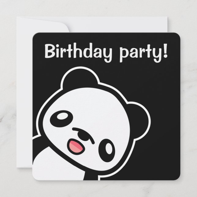 Invitación Fiesta de Cumpleaños de Panda Adorable (Anverso)
