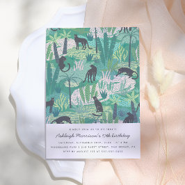 Invitación Fiesta de cumpleaños de Panther Jungle moderna