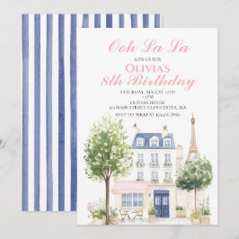 Invitación Fiesta de cumpleaños de París Café parisino Té