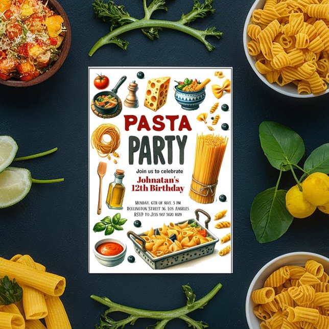 Invitación Fiesta de cumpleaños de Pasta Watercolor (Subido por el creador)