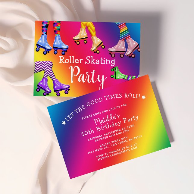 Invitación Fiesta de cumpleaños de patinaje retro (Subido por el creador)