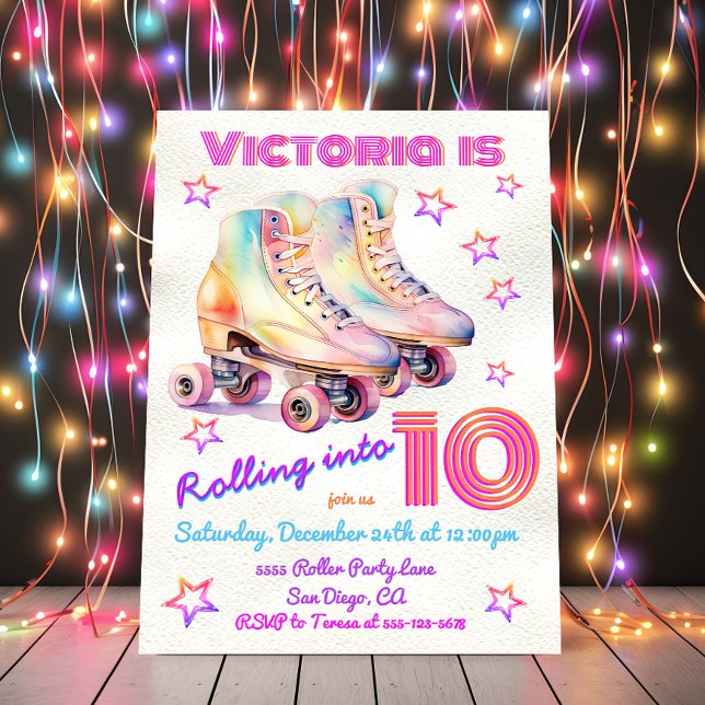 Invitación Fiesta de cumpleaños de patinaje sobre el patinaje (Subido por el creador)