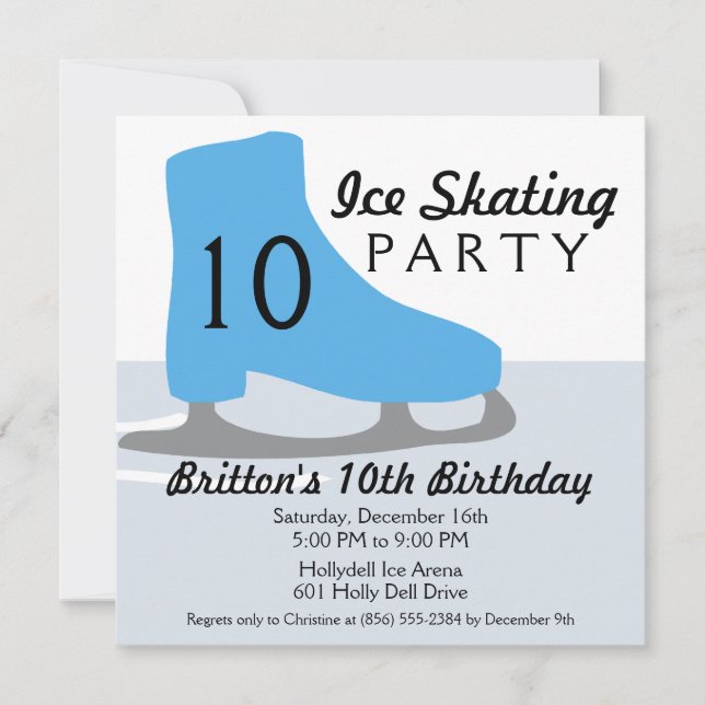 Invitación Fiesta de cumpleaños de patinaje sobre hielo Baham (Anverso)