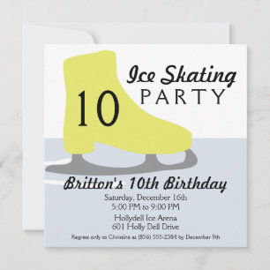 Invitación Fiesta de cumpleaños de patinaje sobre hielo con p