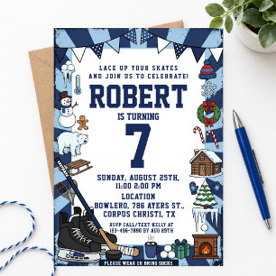 Invitación Fiesta de Cumpleaños de Patinaje sobre Hielo de In