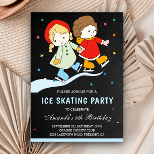 Invitación Fiesta de Cumpleaños de Patinaje sobre Hielo para
