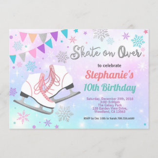 Invitación Fiesta de cumpleaños de patinaje sobre hielo patin