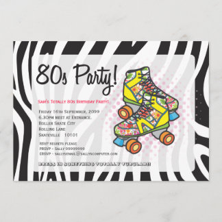 Invitación Fiesta de cumpleaños de patinaje sobre patines de