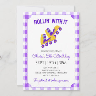 Invitación Fiesta de Cumpleaños de Patinaje sobre Ruedas con