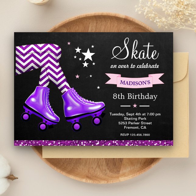 Invitación Fiesta de Cumpleaños de Patinaje sobre Ruedas de N (Subido por el creador)
