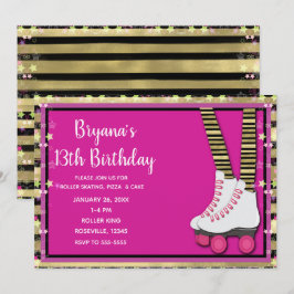 Invitación Fiesta de Cumpleaños de Patinaje sobre Ruedas Dora