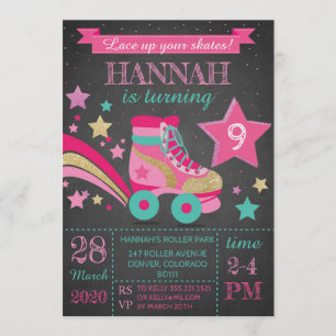 Invitación Fiesta de cumpleaños de patinaje sobre ruedas para