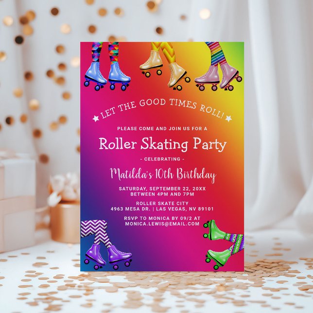 Invitación Fiesta de cumpleaños de patinaje sobre ruedas para (Subido por el creador)
