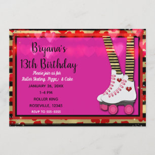 Invitación Fiesta de Cumpleaños de Patinaje sobre Ruedas Vale